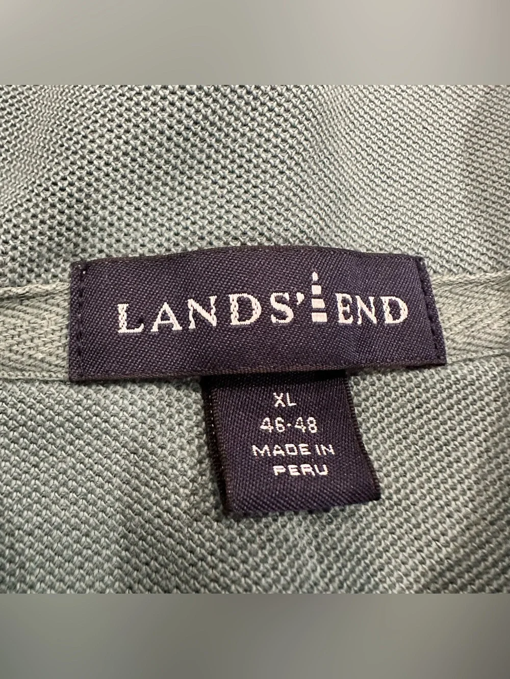 Lands' End Men’s 1/4 Zip Pullover Sage Green Preppy Nautical Outdoors Coastal XL